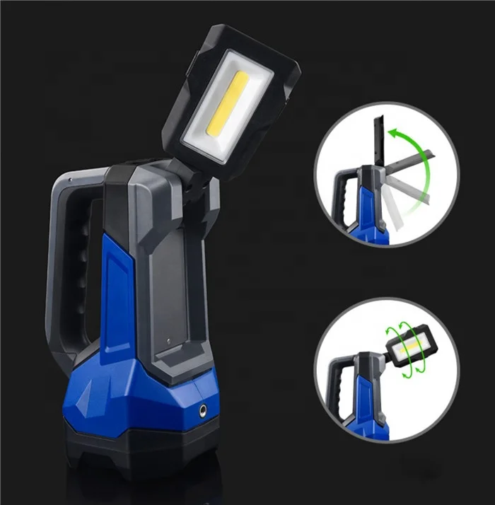 Powerful LED Flashlight COB Side Work Lamp Type-c Rechargeable LED Spotlight Portable Camping Searchlight Rechargeable Battery