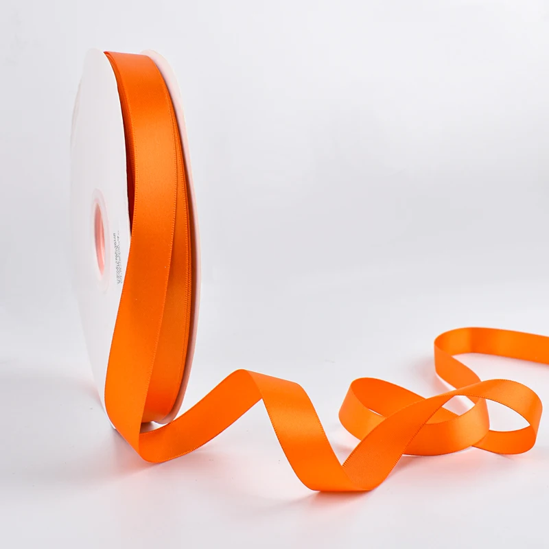 Wholesale Polyester ribbons Orange 5/8 inch 100yards 16mm ribbon roll satin ribbon for gift wrap