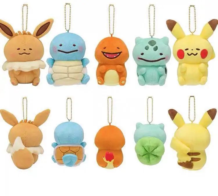 EXW Price 10cm Picachuu Psyduck Toys Cute Animal Duck Plush Toy Pokemoned Stuffed Plush Keychain Claw Machine Doll