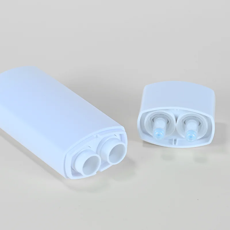 15ml*2  Dual Chamber Pump Double Tube Dispensing Airless Bottle For Serum Skincare