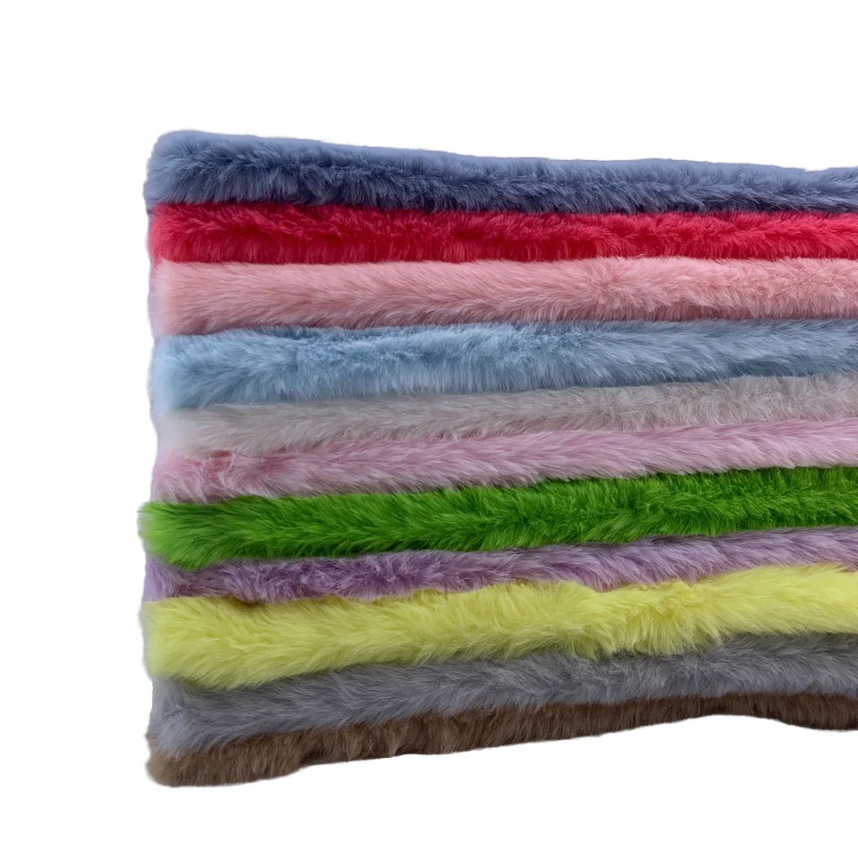 Швейная плюшевая ткань искусственная кроличья шерсть 100% полиэстер неэластичный искусственный мех