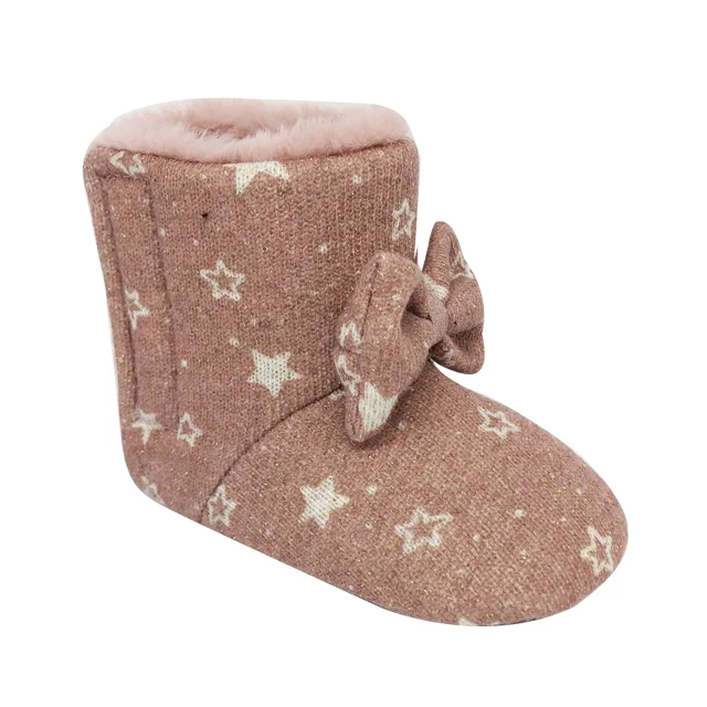 
Hot selling girl star printing kids fur ankle sneakers faux fur lining snow boots 