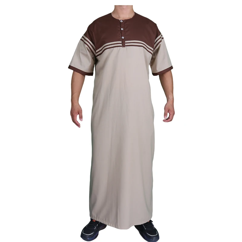 Wholesale Stitching Men Thobe Cotton Made Dress Thobe 2 Days Adults / Thawb Middle East 6 Colors