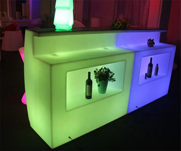 Design mini hotel bar counter bar furniture rechargeable lighted bar counter