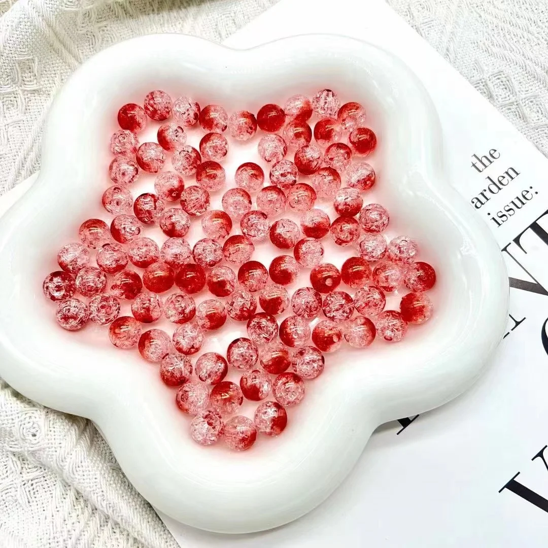 Wholesale Acrylic Plastic Burst Bead Colorful Round Beads With Holes DIY Bracelet Jewelry Making Crack Beads
