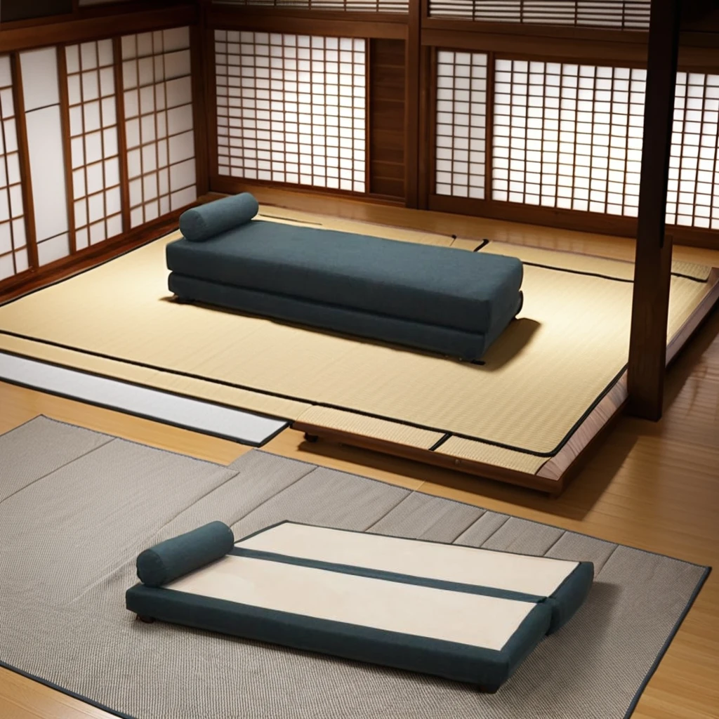 Modern Japan Tatami Single Sofa Bed Living Room Furniture Wood Flat Pack Two Guests Leisure Guest Floor Guest Leisure Fabric