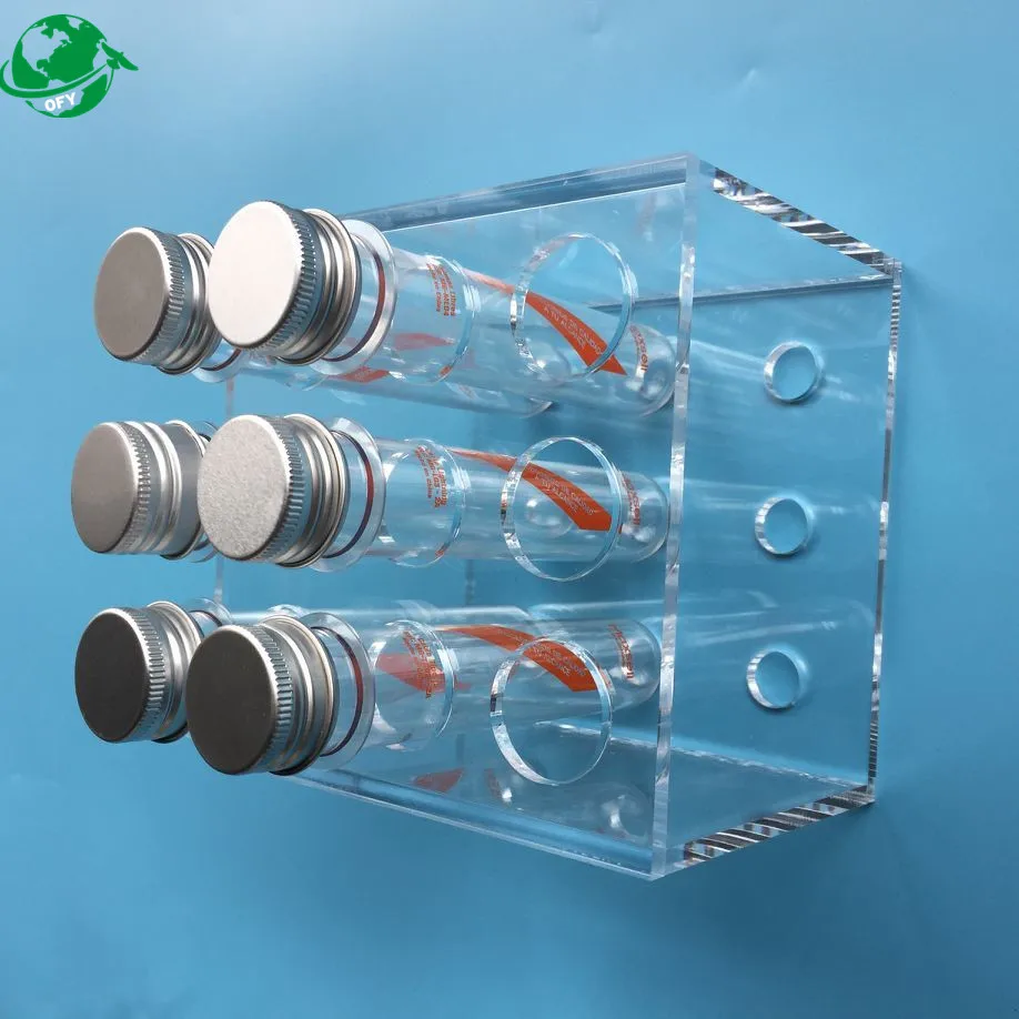 Acrylic test tube rack PET Plastic Test Tubes with thread aluminum stopper for bath salt cables packaging