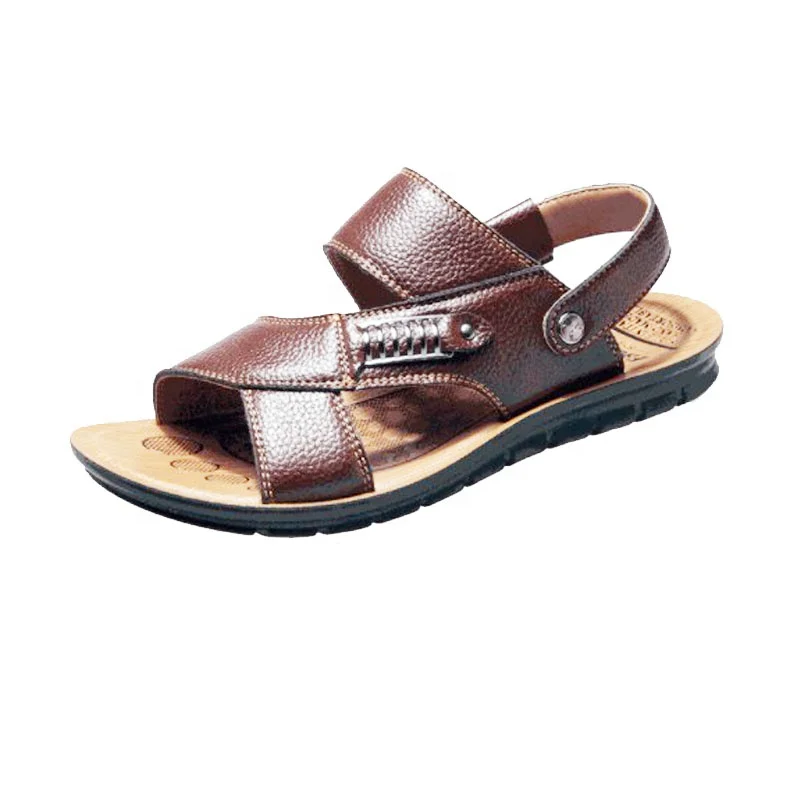 
dropshipping outdoor summer water casual sports leather sandals men slide slippers open toe beach casual sandals flat men shoes 