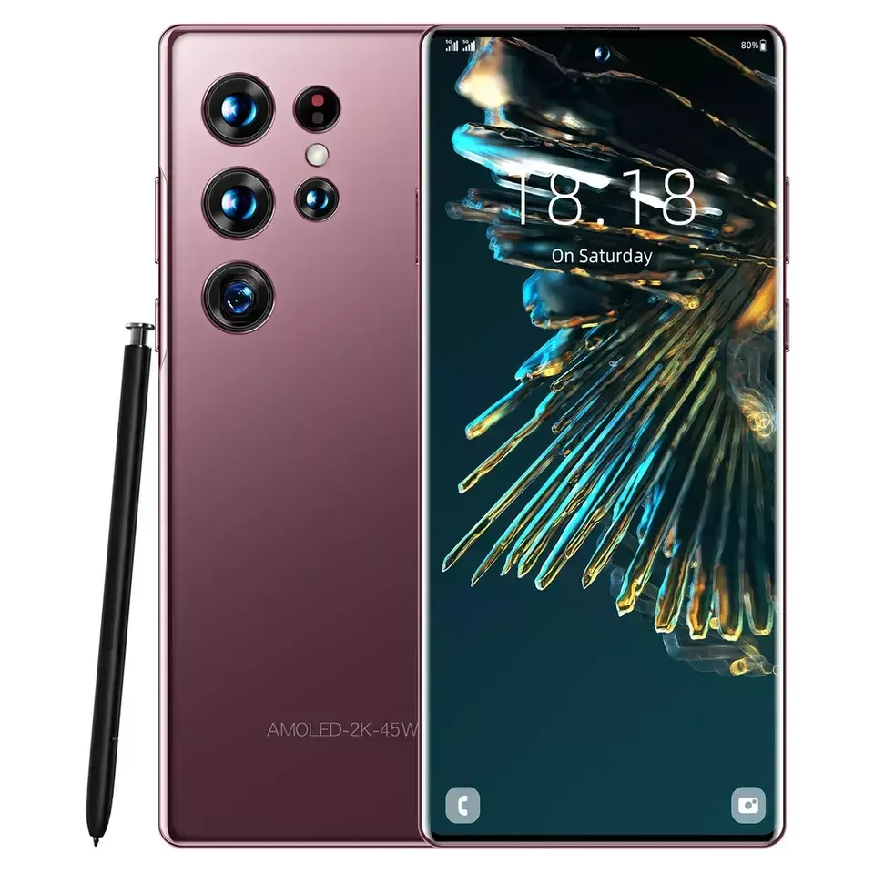 Hot Selling S22 ULTRA original 16GB+1TB 48MP+108MP face unlock full Display Android 12 Cell Phone Smart Mobile Phone
