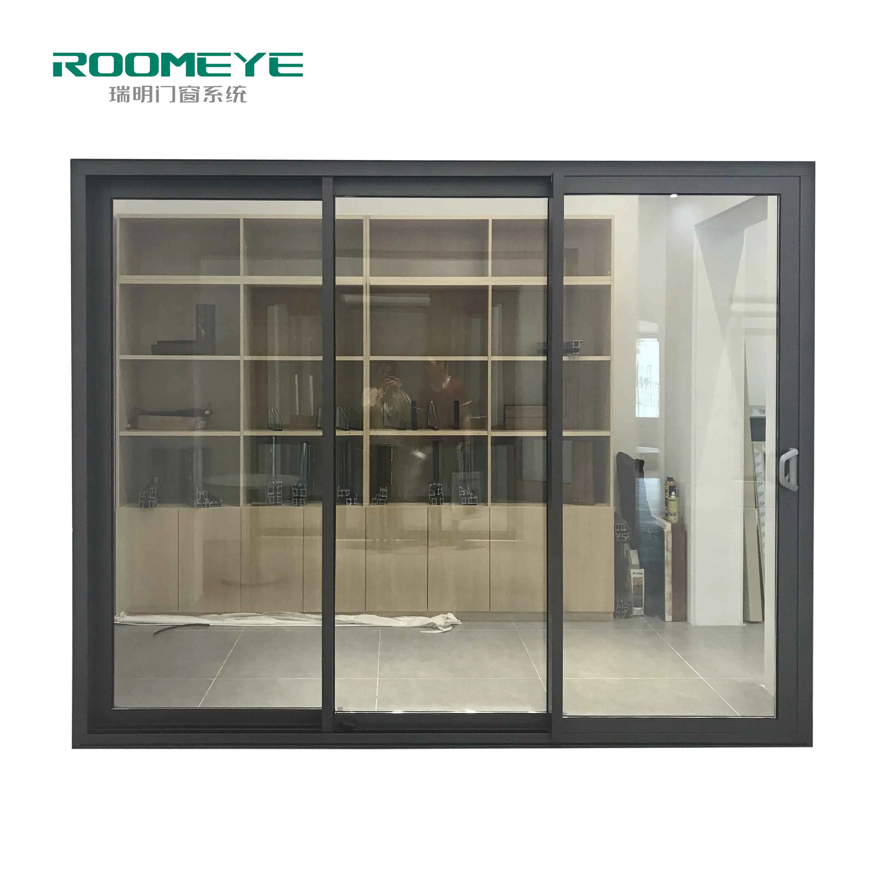 Алюминиевая раздвижная дверь, дверь внутреннего дворика, раздвижная дверь из закаленного стекла AS2047