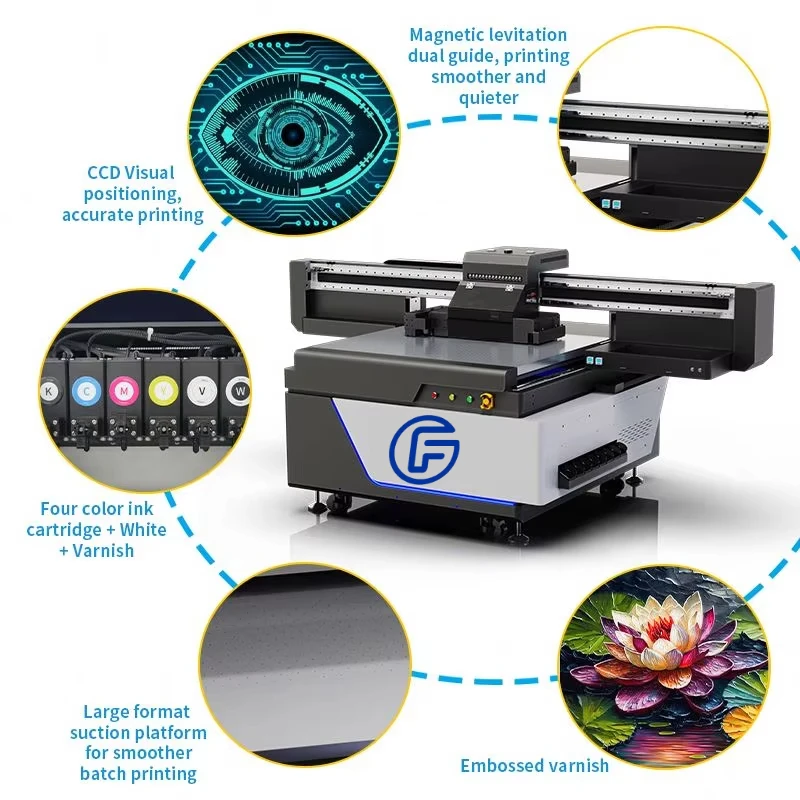 I3200three-nozzle uv flatbed printer Small flat metal iron sheet pvc plastic acrylic sticker phone case uv dtf printing machine