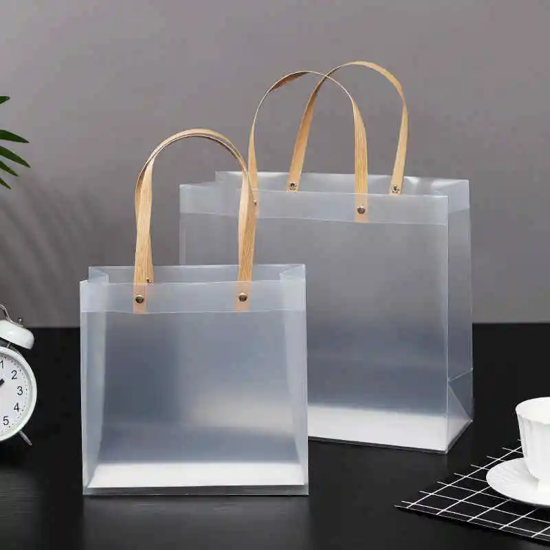 Wholesale Custom LOGO plastic bag small thank you bag transparent cosmetic gift bag