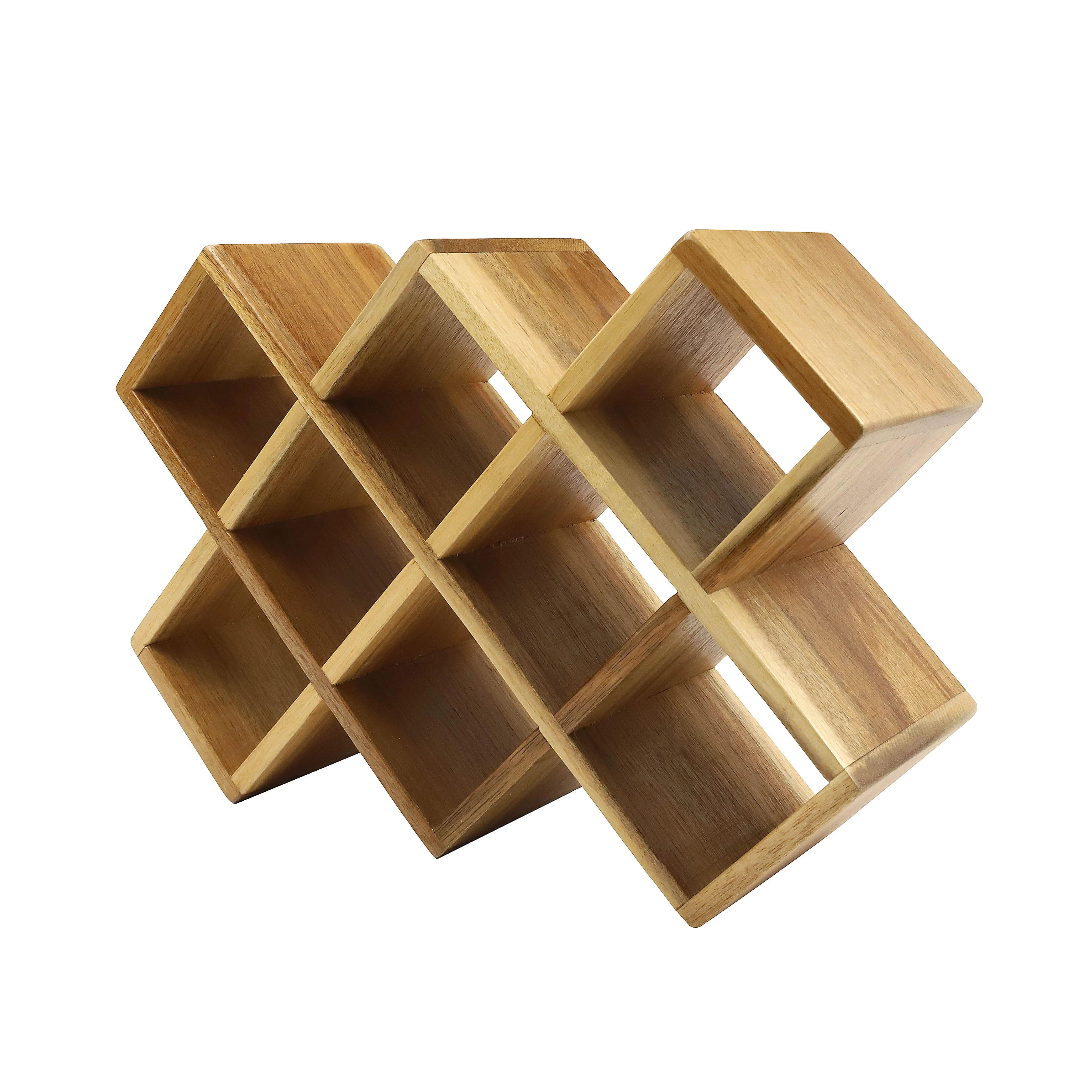 Acacia Wood Seasoning Storage Holder Spice Rack Herbs Container for Non-folding Rack Natural Bamboo Color Multifunction