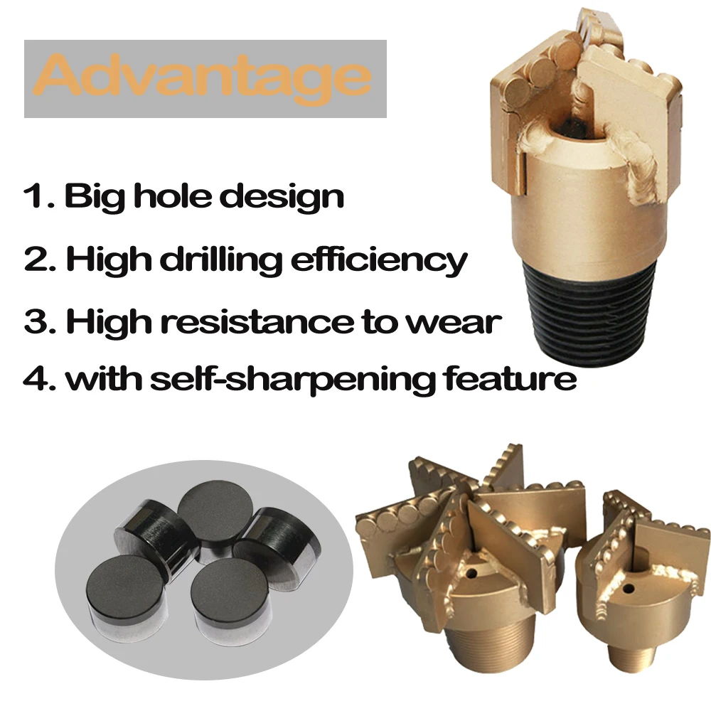 PDC drag bit oil exploration drill bits pdc cutters for stone mining quarry
