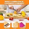 Wholesale Bamboo Cutting Board Set with Flexible Cutting Mats with Food Icons,Wooden Chopping Serving Boards Set for Kitchen