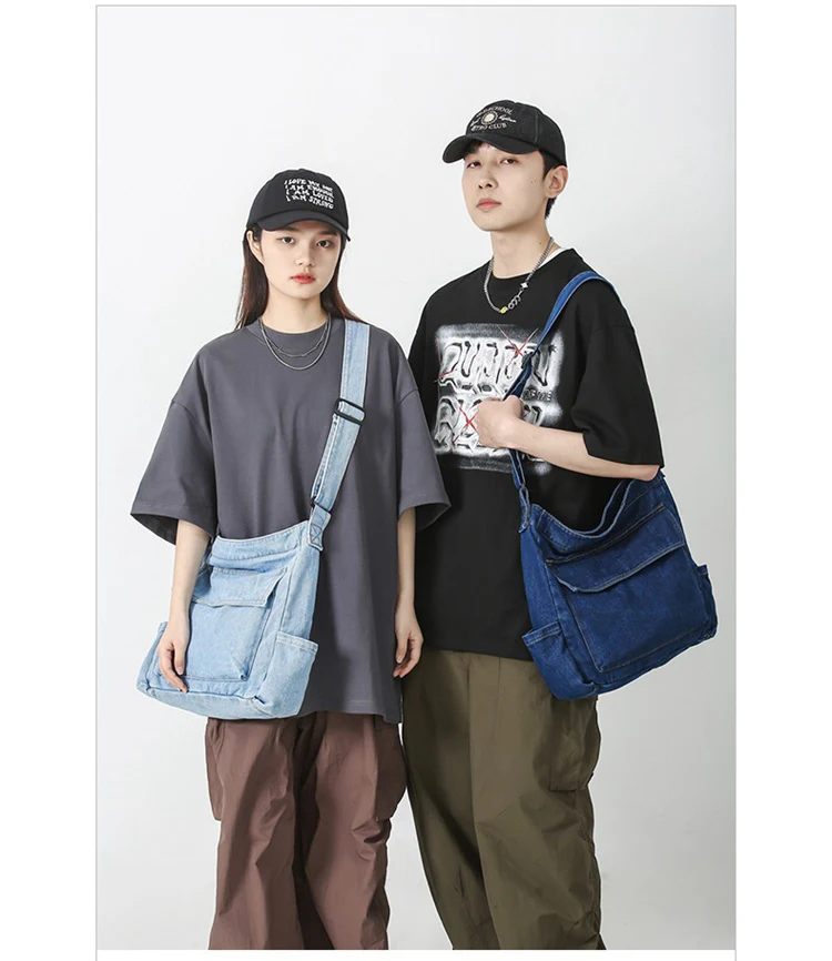 Custom Large Capacity Purse Jean Crossbody Tote Handbags Shoulder Denim Bags