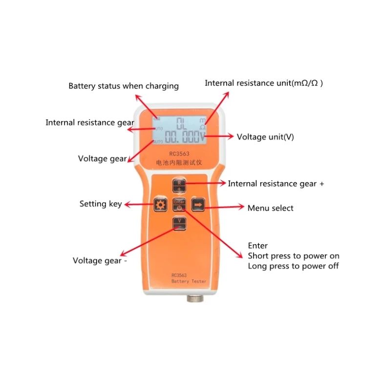 Высокоточный Ручной детектор внутреннего сопротивления батареи