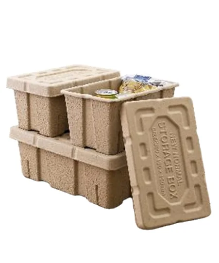 Bio-degradable molded pulp top down packaging box of recycled paper material recyclable paper box