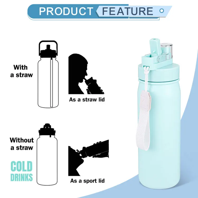 Eco-friendly stainless steel water bottle sport water bottle with 2 in 1 lid lead free vacuum flask insulated water bottle