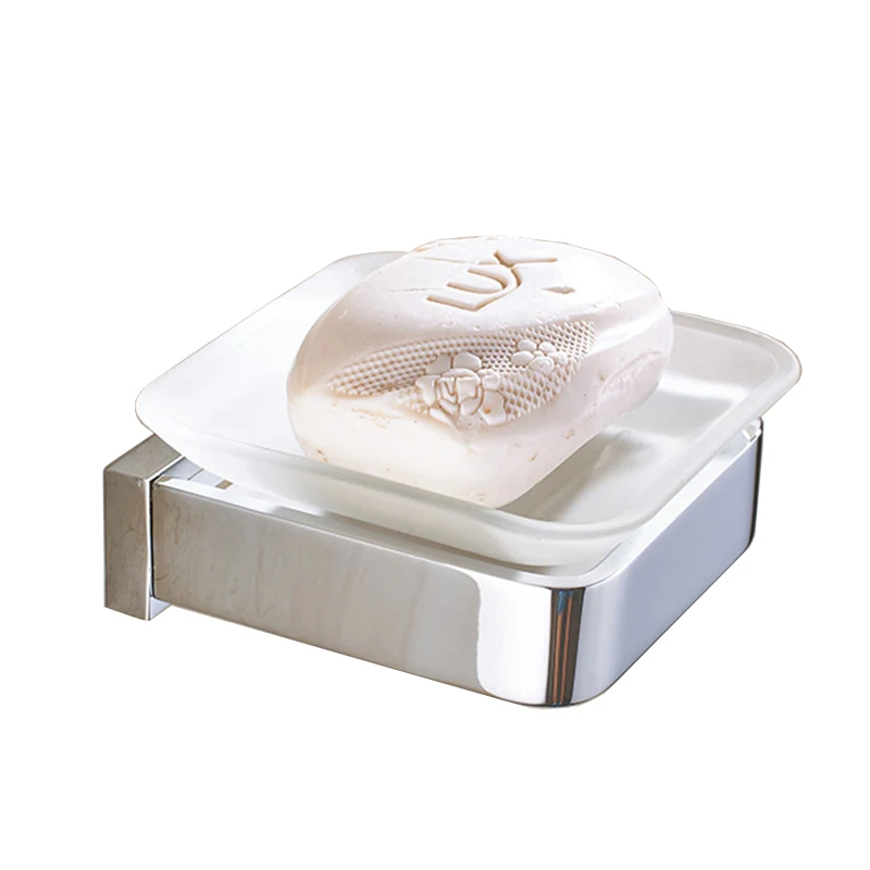 Wall Mounted Brass+Glass Soap Dish  Bathroom Soap Holder Soap Caddy Shelf