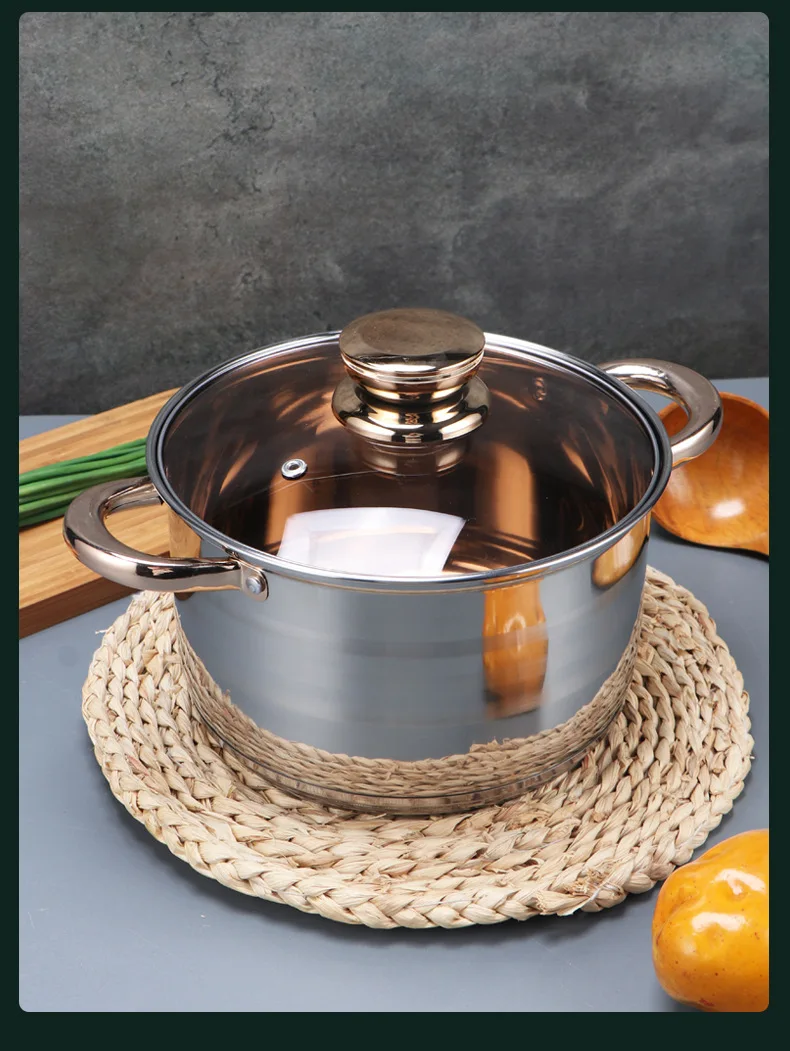 German Design Stainless Steel Cookware Set with Capsulated Bottom Induction Compatible Wholesale Home Kitchen