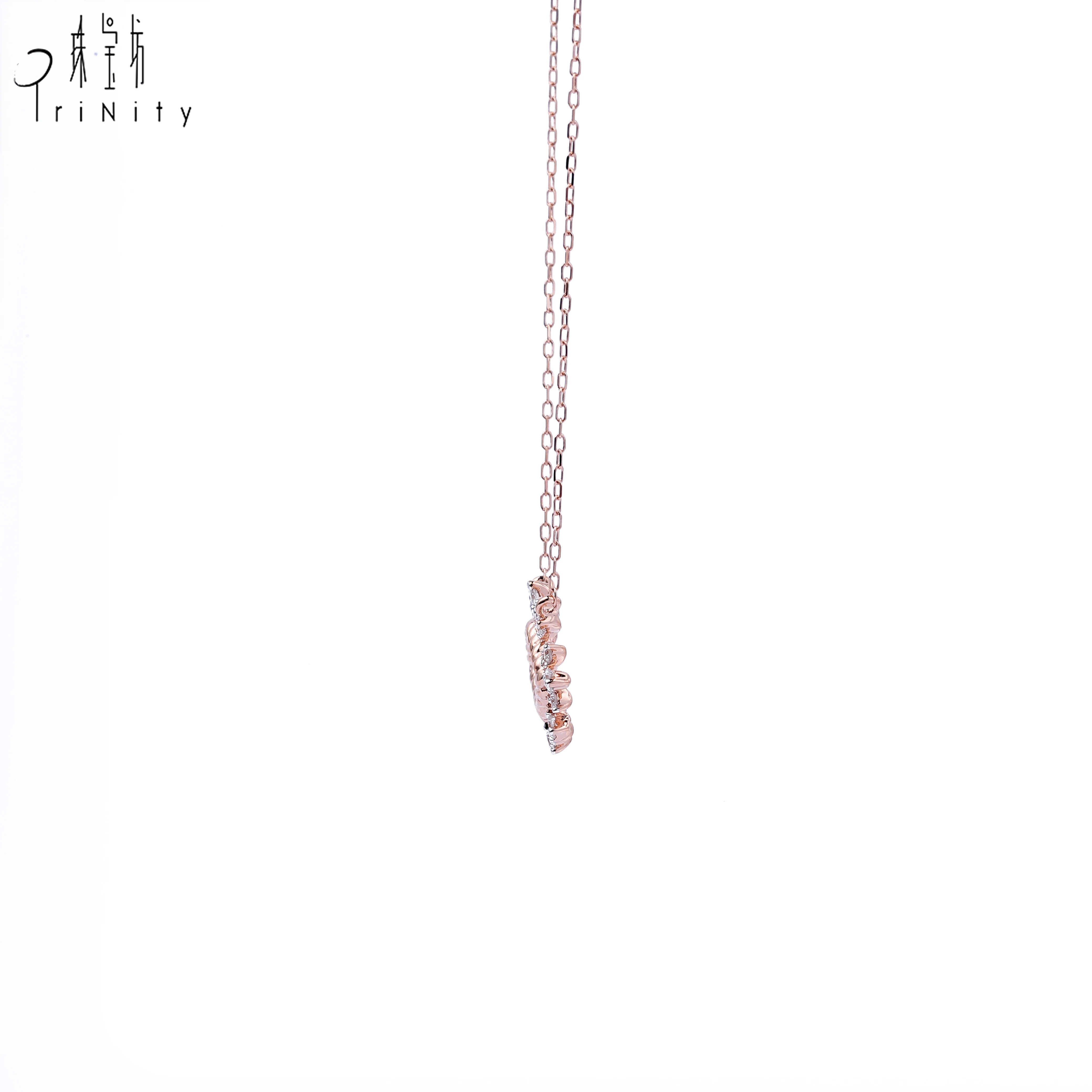 Latest Jewellery Design Natural Diamond Jewelry 18K Rose Gold Necklace Chain For Women