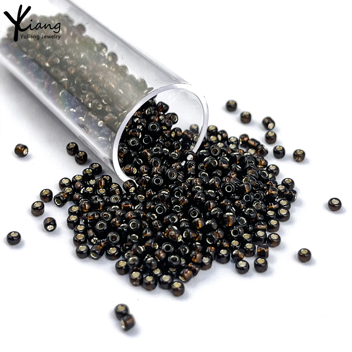 Wholesale 2mm high-quality silver coated glass rice beads, used for DIY bracelet necklace making, jewelry and clothing materials
