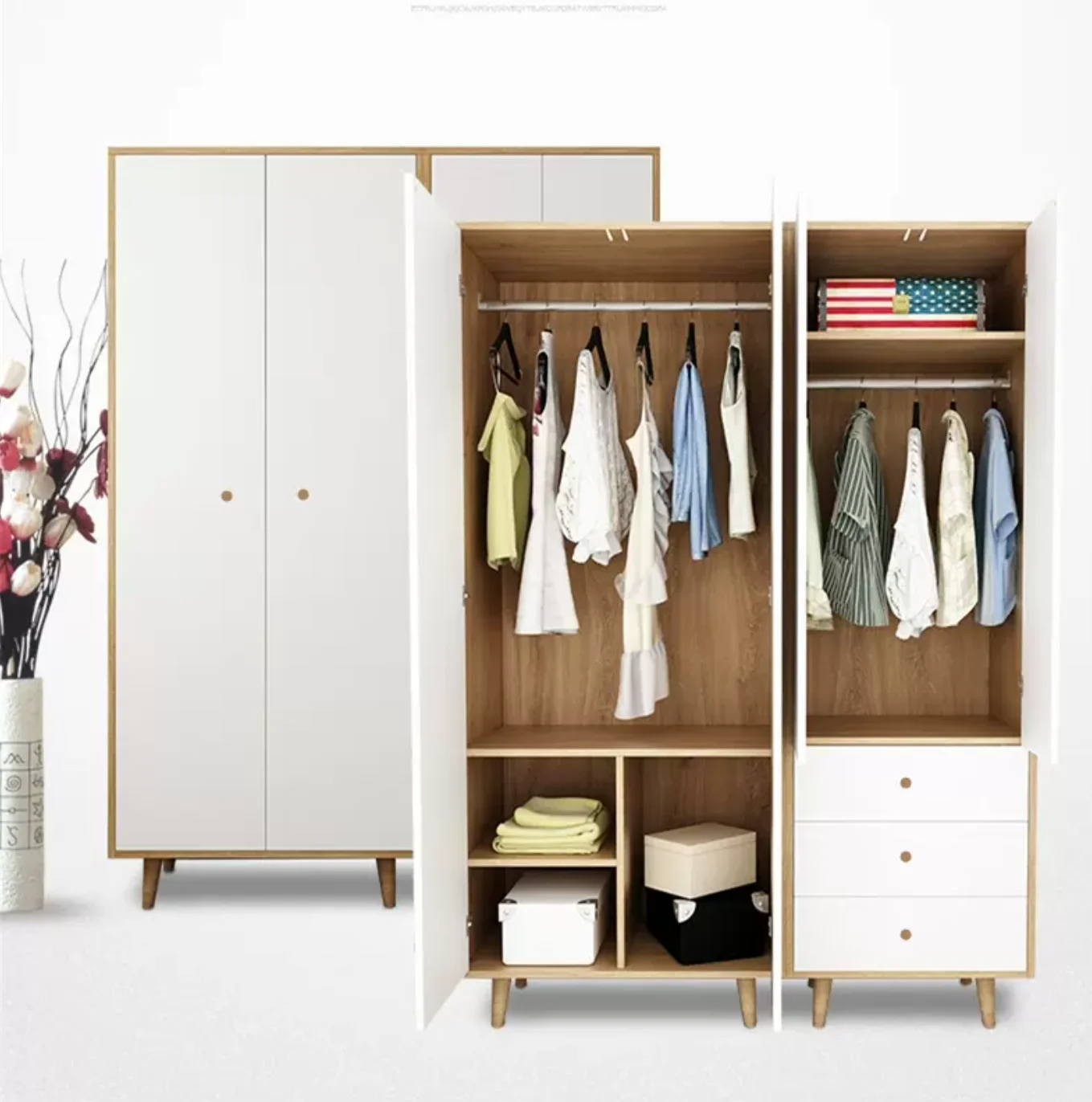 Пластиковый портативный шкаф, гардероб, шкаф для спальни, Простой ящик для хранения, шкаф из массива дерева