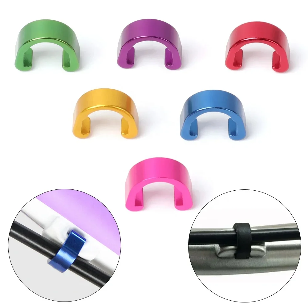 1Pcs Bicycle Brake Cable/Derailleur Line Buckle Tubing Cable C-Clip Aluminum Alloy Fixed Clamp Clips MTB Road Bike