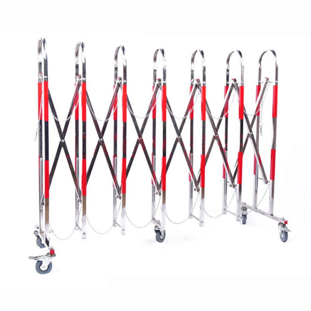 Movable barrier arch stainless steel telescopic folding fence