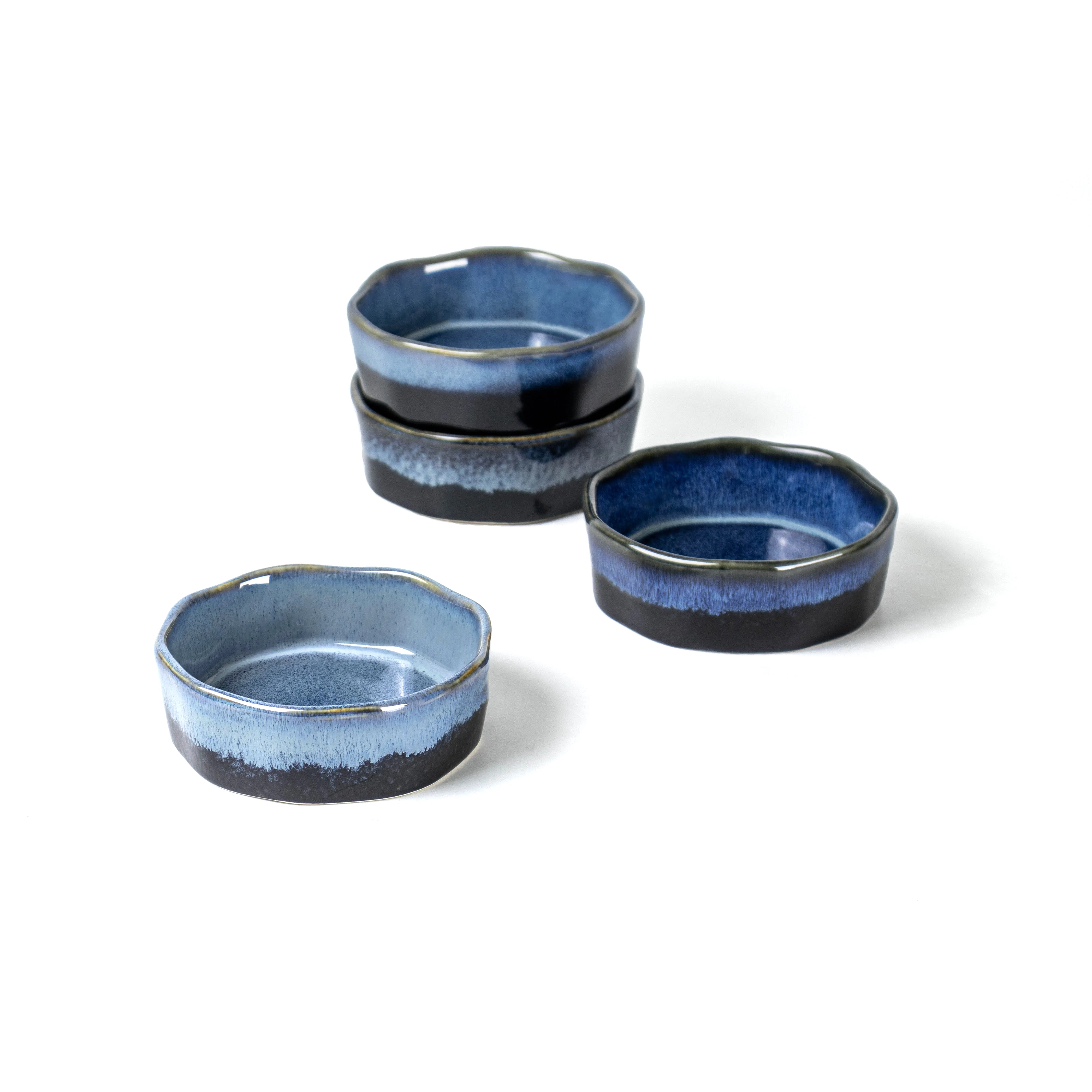 Синие керамические квадратные блюда Ramekins из реактивной глазури, набор блюд для супа из керамики, круглые блюда для выпечки Ramekins, чаша для супа с французским луком (1600483421118)