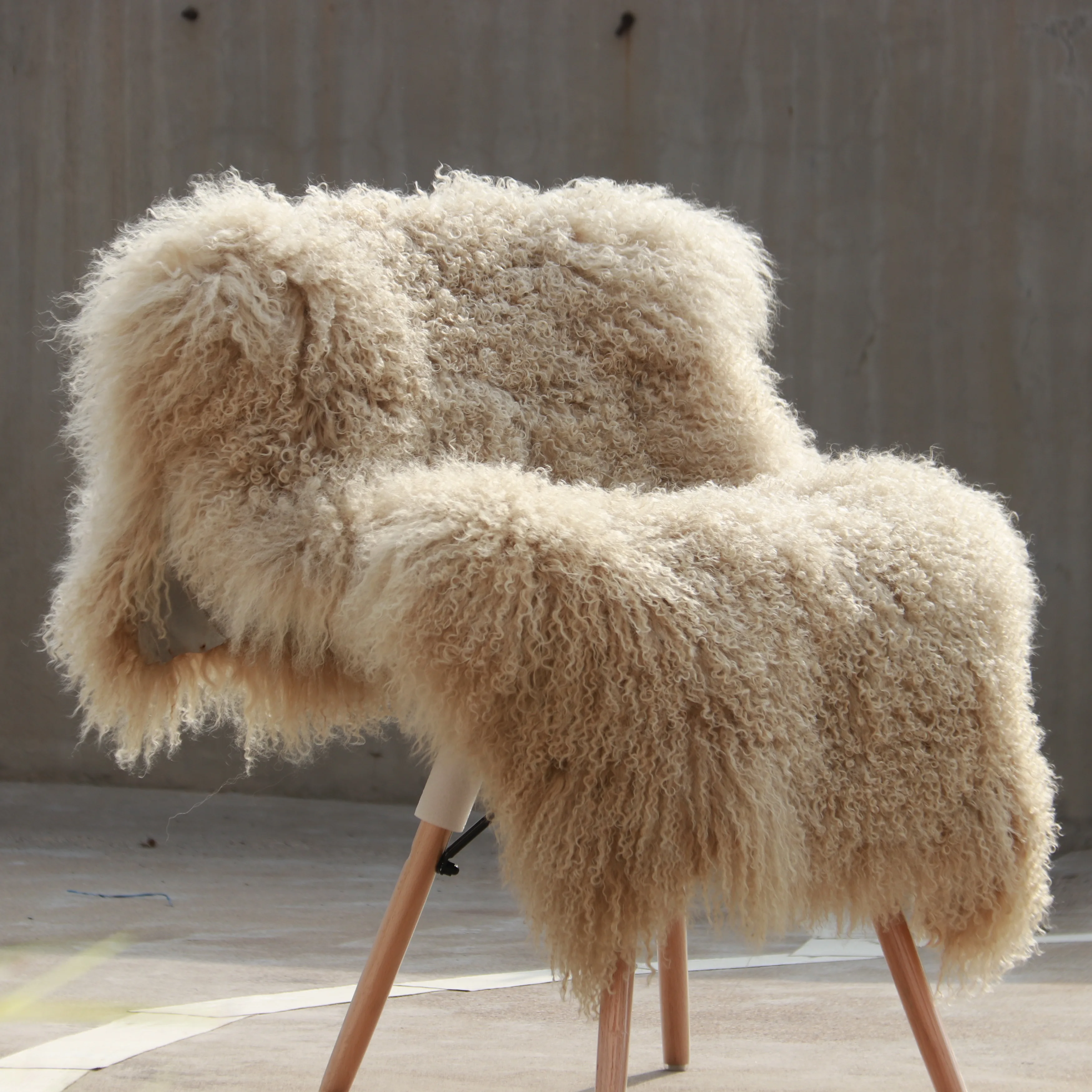 high quality Mongolian fur plate custom Tibetan sheep skin curly