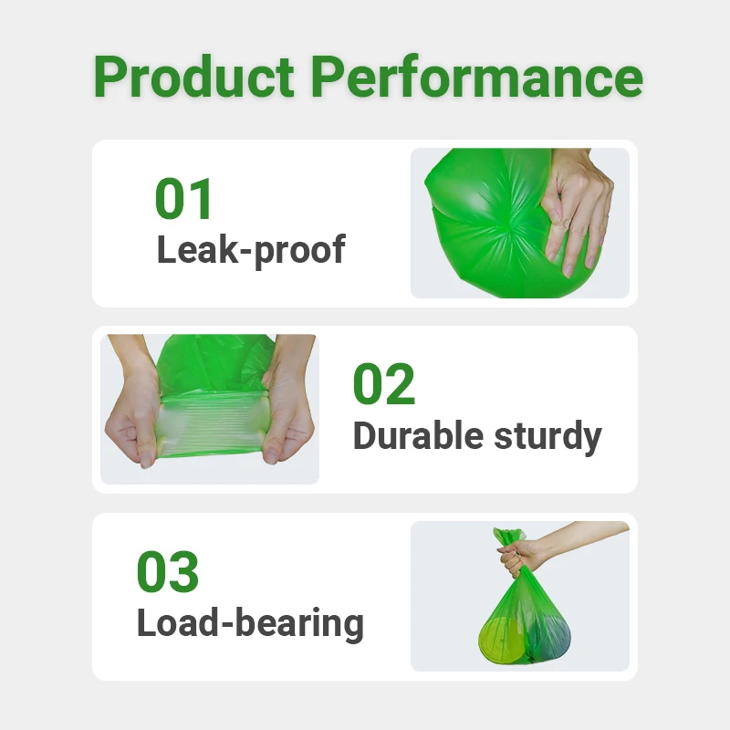 100% Biodegradable Garbage Bag Cleaning Scented Biodegradable Trash Bags Compostable Kitchen Tall Rubbish Bag