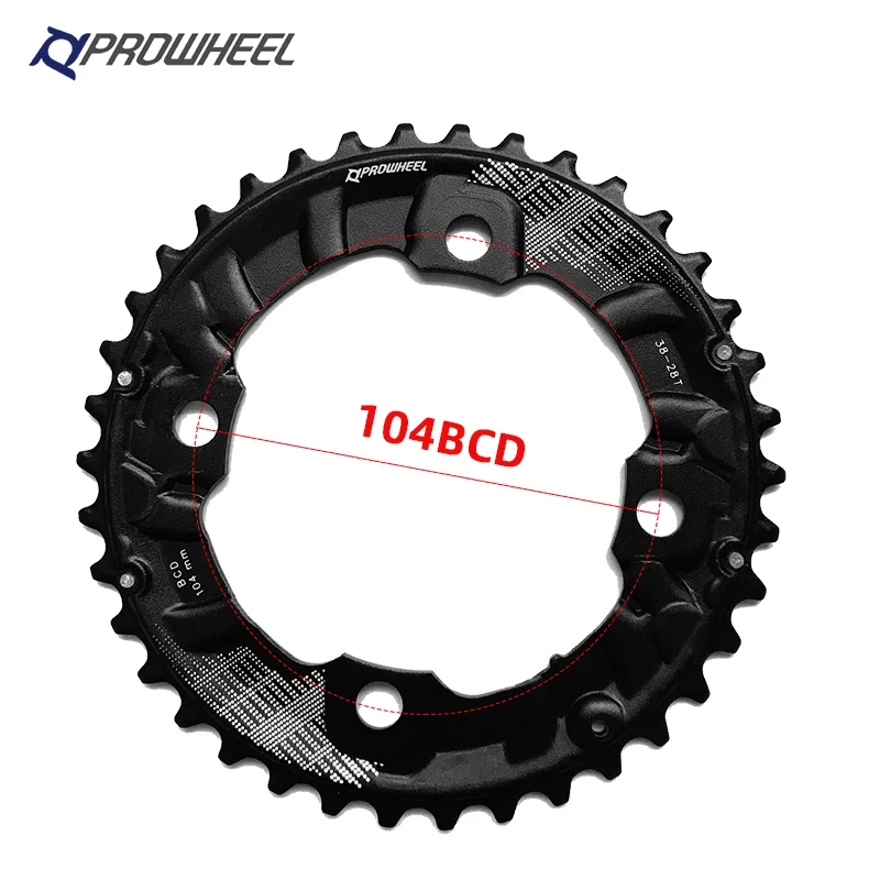 PROWHEEL 26T-38T Mountain bike split lock High strength Teeth Durable aluminum/steel Bicycle Chain wheel
