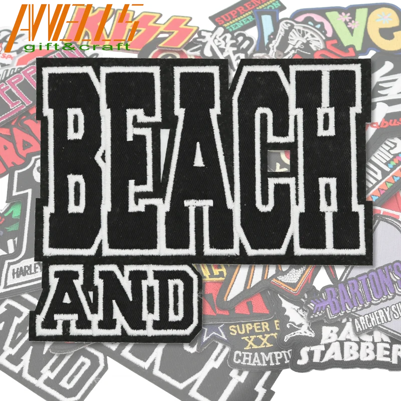 Letters Numbers Words  Punk Flags Political  DIY Iron On Embroidered Applique Patch For Clothing Jackets Hats Backpacks Vests