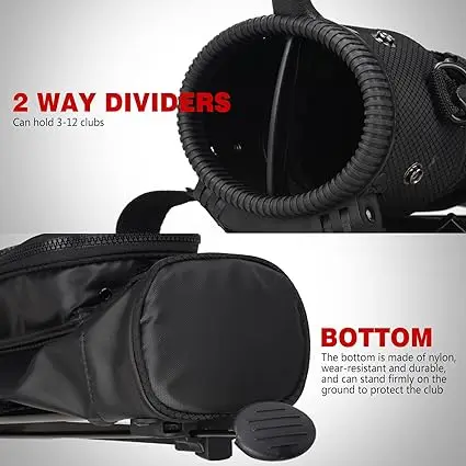 Golf Lightweight Sunday Carry Bag with Stand Perfect for Driving Range,Par 3 Course Walking Nine, Perfect Pencil Golf Bag