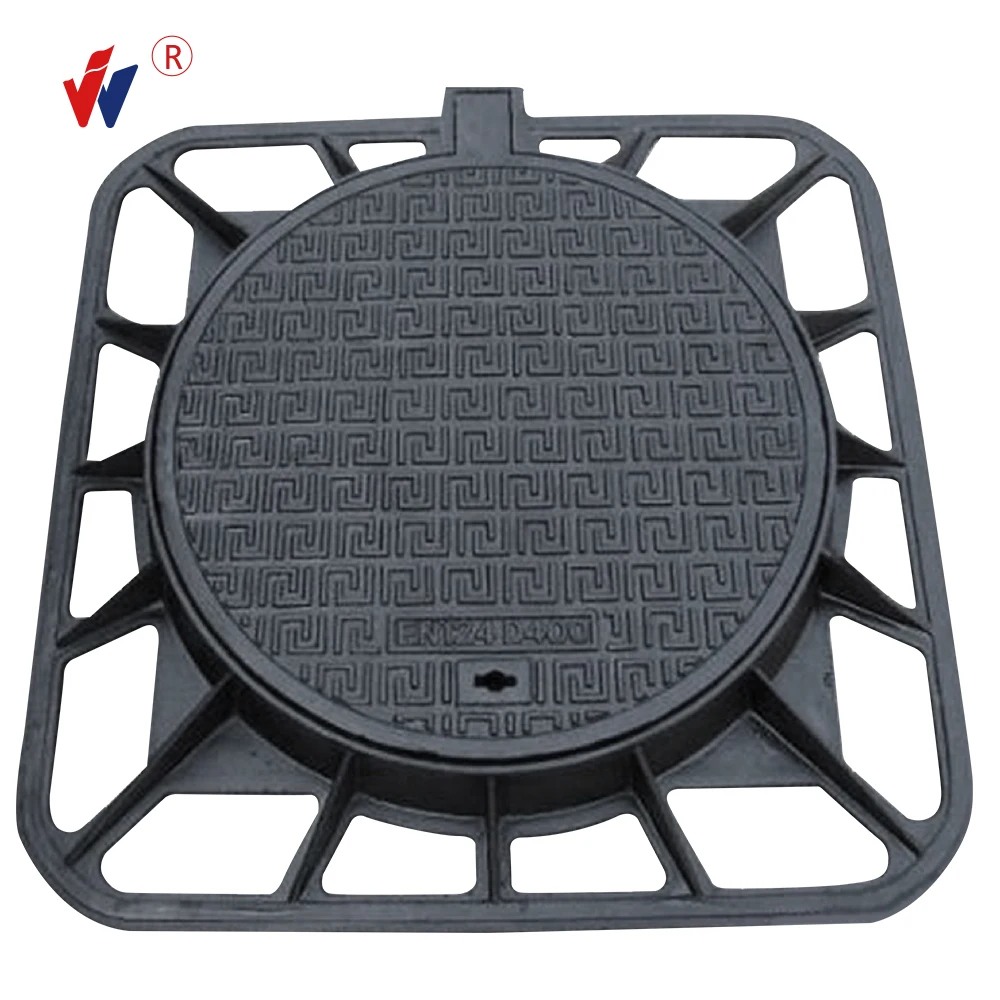 Алгерия, цена на рынок, черная битумная краска EN124 D400, квадратная конструкция под давлением, строительная крышка люка из ковкого железа