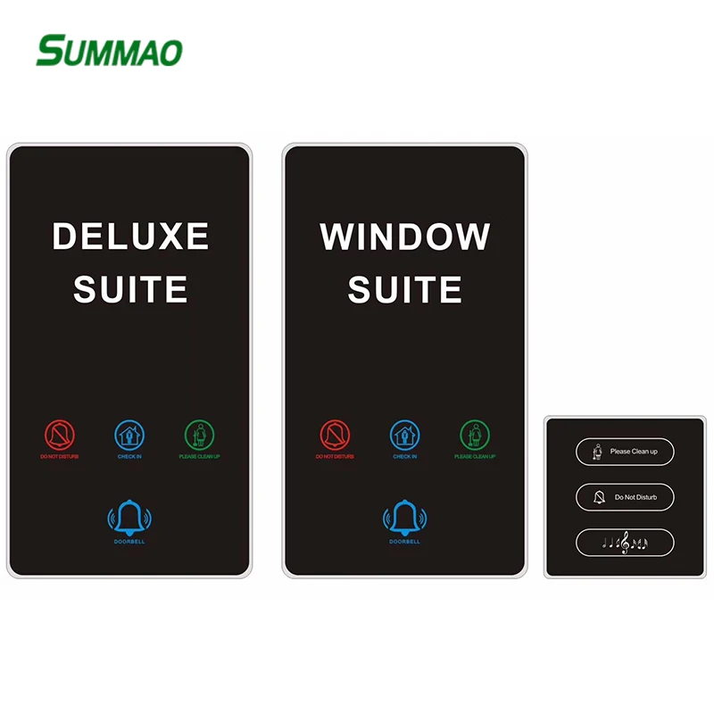 Electronic Hotel Doorplate Glass Touch Screen Doorbell Switch Room Number Led Digital Display Door Plate
