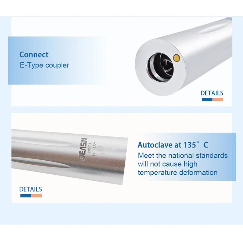 Dental LED Light 1:1 Ratio Contra Angle E-generator Low Speed Handpiece Inner Water Spray E-Type dentistry Tools