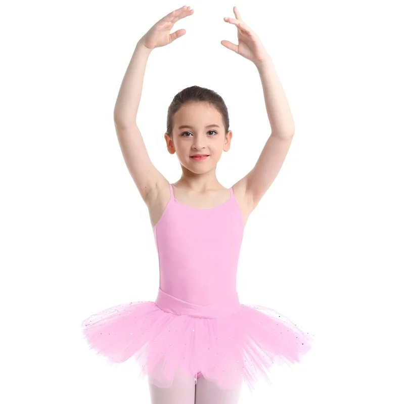 
Girls Sleeveless Bow Glitter Tulle Ballet Dancer Leotard Dress Contemporary Ballroom Dance Costume 