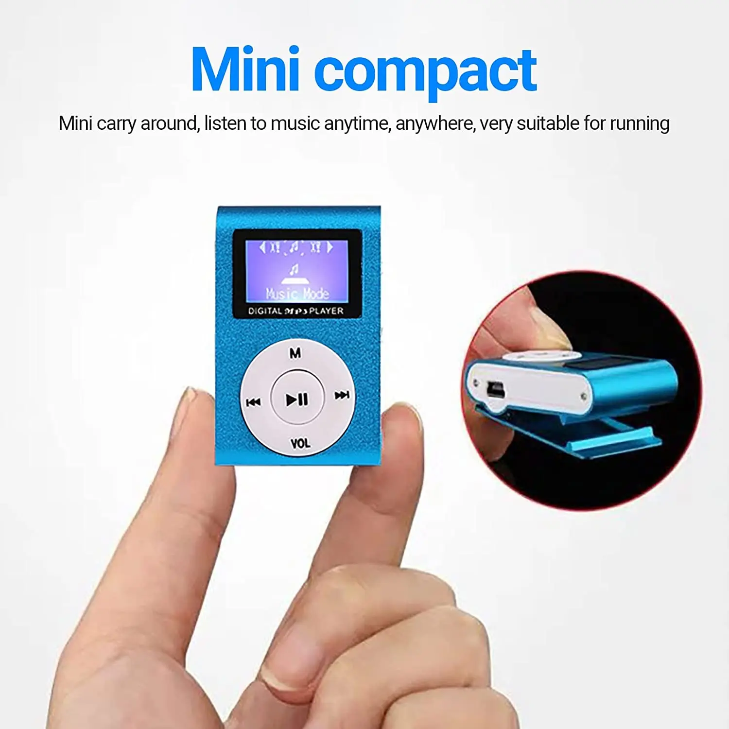Music player mini portable metal MP3 LCD display with 8GB TF card Factory wholesale