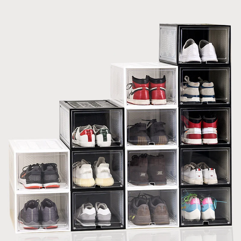 Side Open Door Steady Stacking Custom Logo drawer delux  jordan shoe storage box