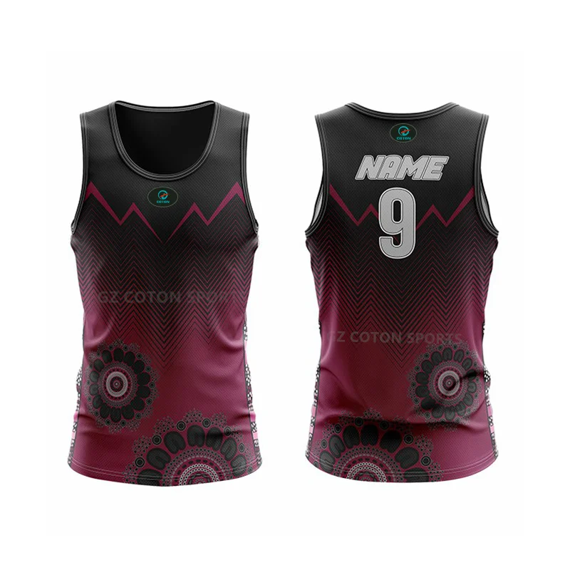Wholesale afll jersey custom touch football rugby singlet breathable mens touch rugby jersey with sublimation printing