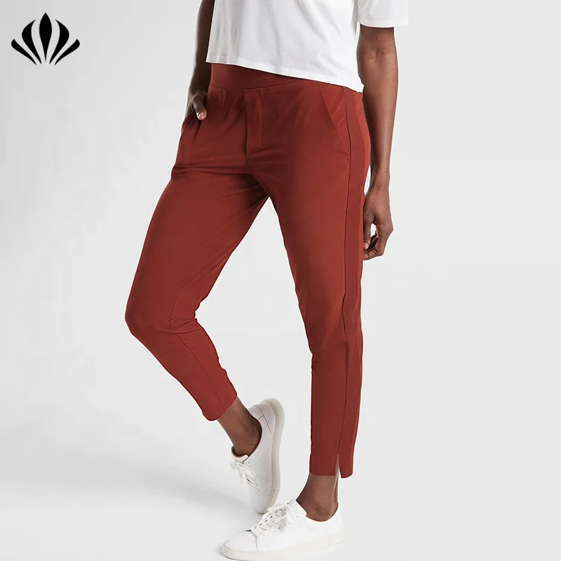 Custom latest women pants design polyester/spandex pants for women solid pants for commuting and business travel