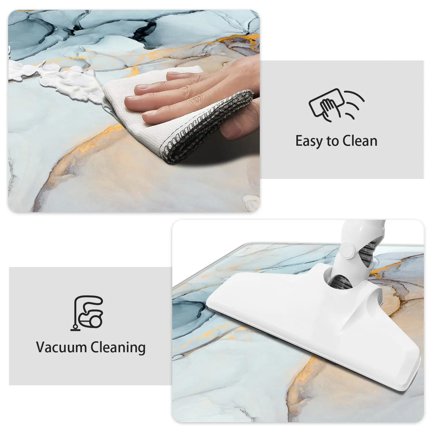 Kitchen Rugs and Mats Set, Anti Fatigue Mat PVC Non Slip Golden Kitchen Mats for Floor, Bathroom, Desk, Runner, Laundry