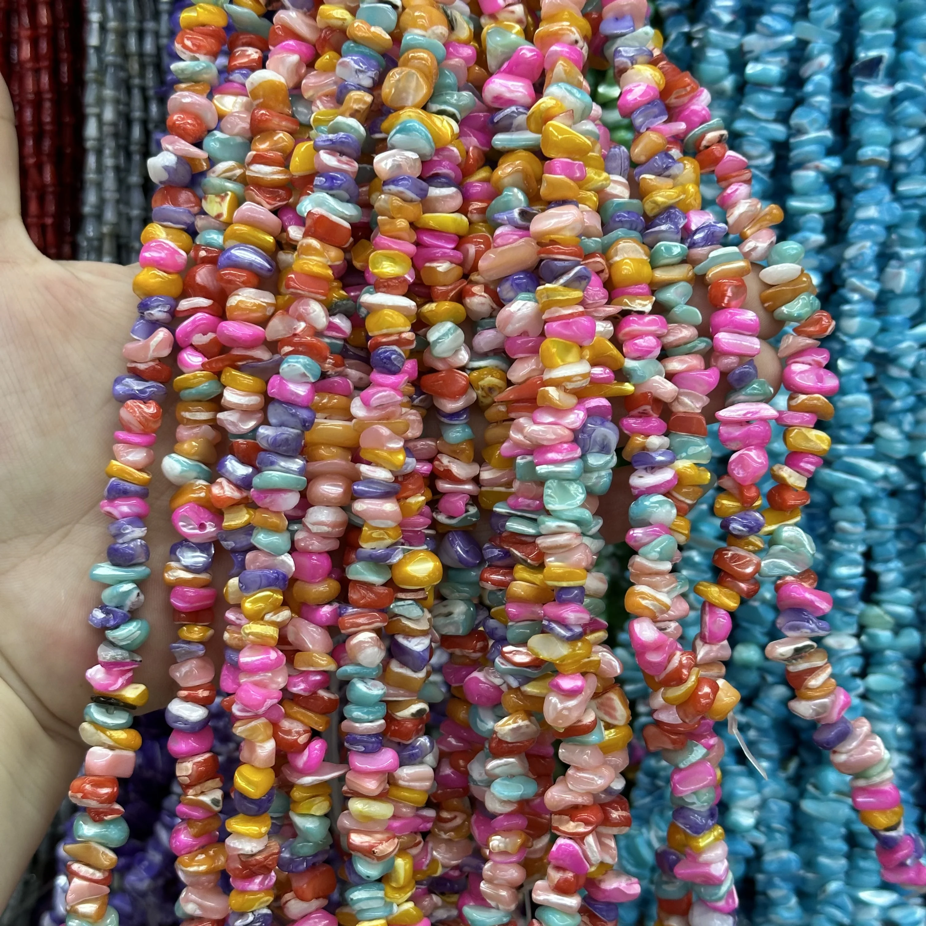 New flat stone horseshoe snail 7-8mm shell bead hairpin earrings semi-finished loose beads bracelet necklace jewelry wholesale