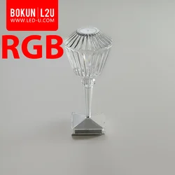 BOKUN Decoration Pool Charging Touch Wireless Cordless Table Night Lamp Flower RGB Light Up Bar LED Table Light with Remote