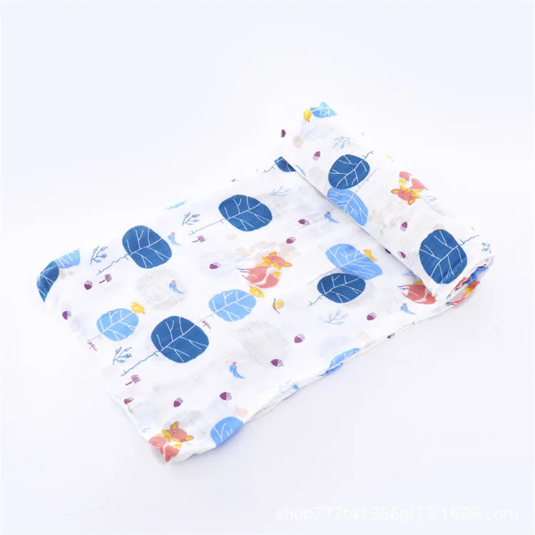 New Design Super Soft Floral Knitted Security Newborn 100% Organic Cotton Bamboo Infant baby muslin blanket