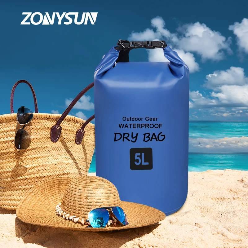 5L 10L 15L 20L 30L Lightweight Foldable Custom Waterproof Backpack 500D Pvc Roll Top Dry Bag Pack Sports Travel Bag