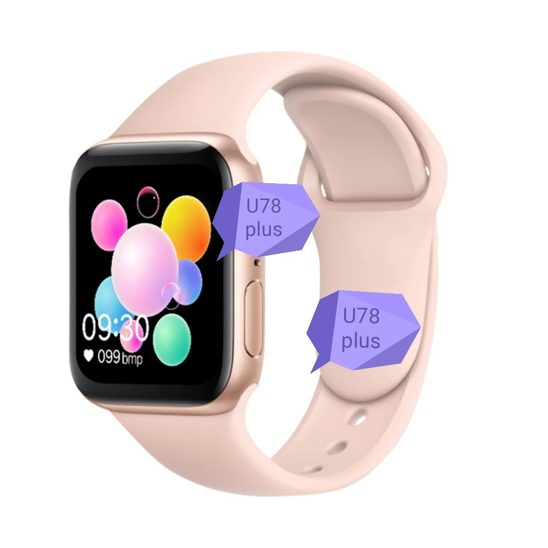 IWO Rotary button DIY wallpaper voice U78 plus BT Call Smartwatch body temperature Reloj Inteligentes u78plus Smart watch